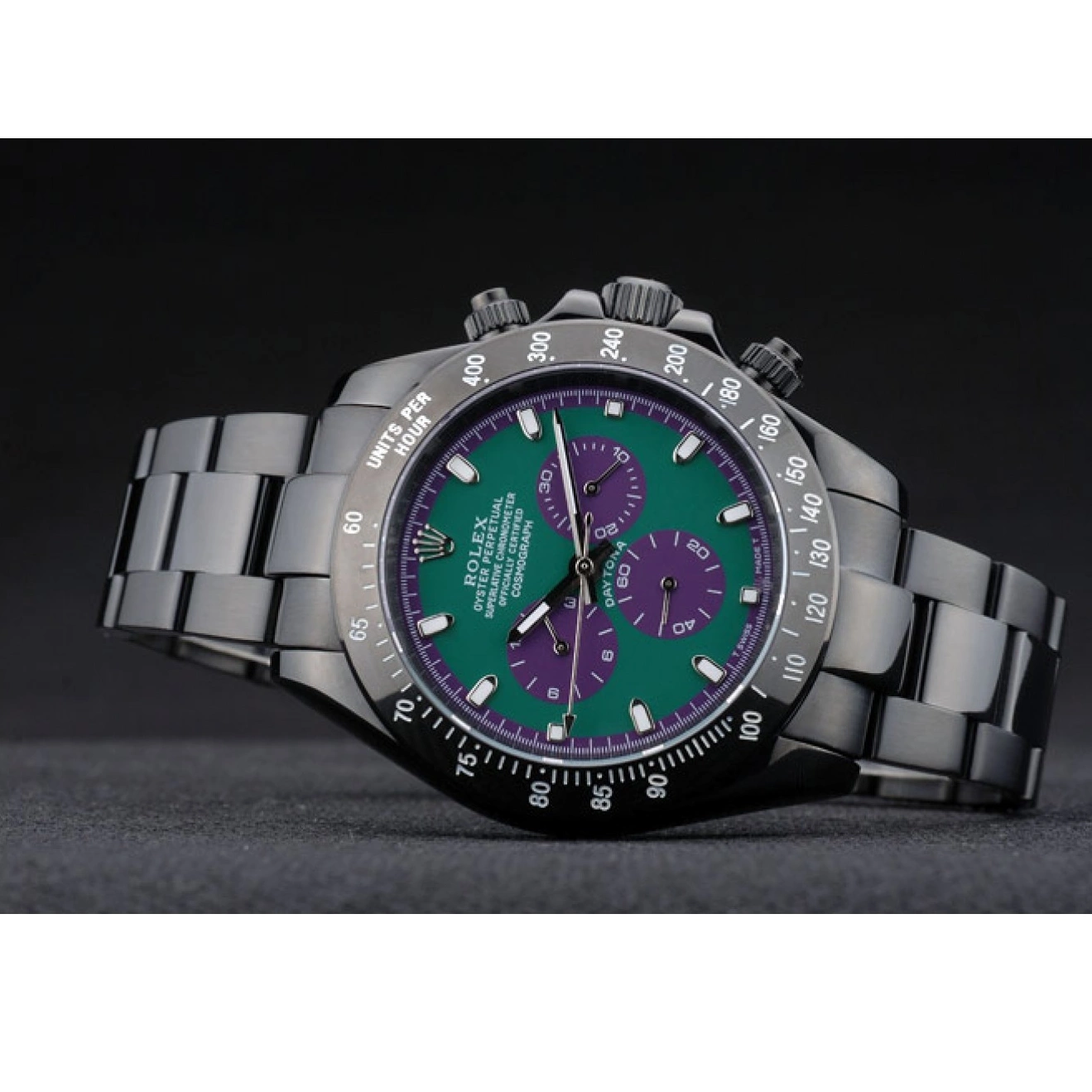 Best AAA Replica Sites Rolex Steel 80246 Dial Ion Black Black Strap Daytona Tachymeter Green Plated Stainless 0707